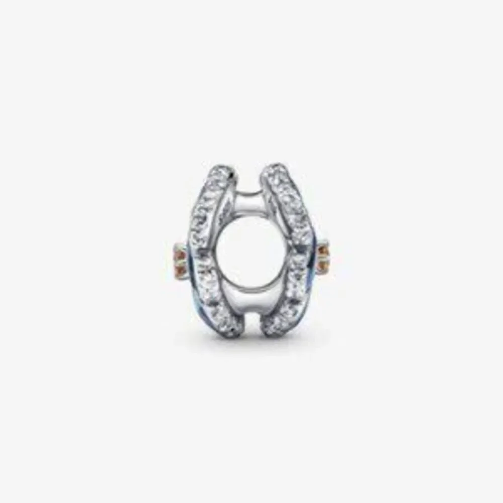 Pandora Blue Pansy Flower Charm